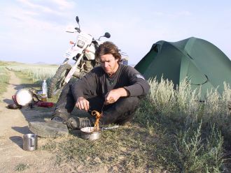 Kazakhstan - cooking dinner in the steppes