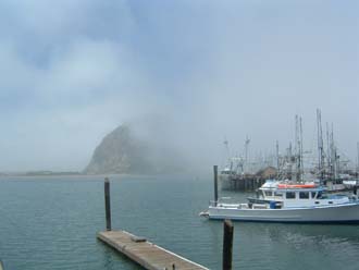 Morro Bay through the fog