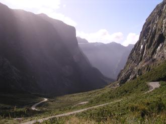 the drop into Milford Sound