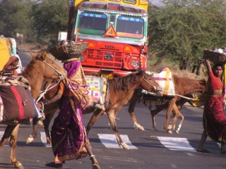 crossing the road