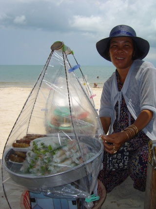 Vietnamese spring roll vendor