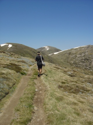 walking towards Kosciuszko