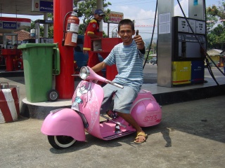 chopped pink scooter