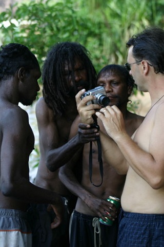 Rich taking photos at the river