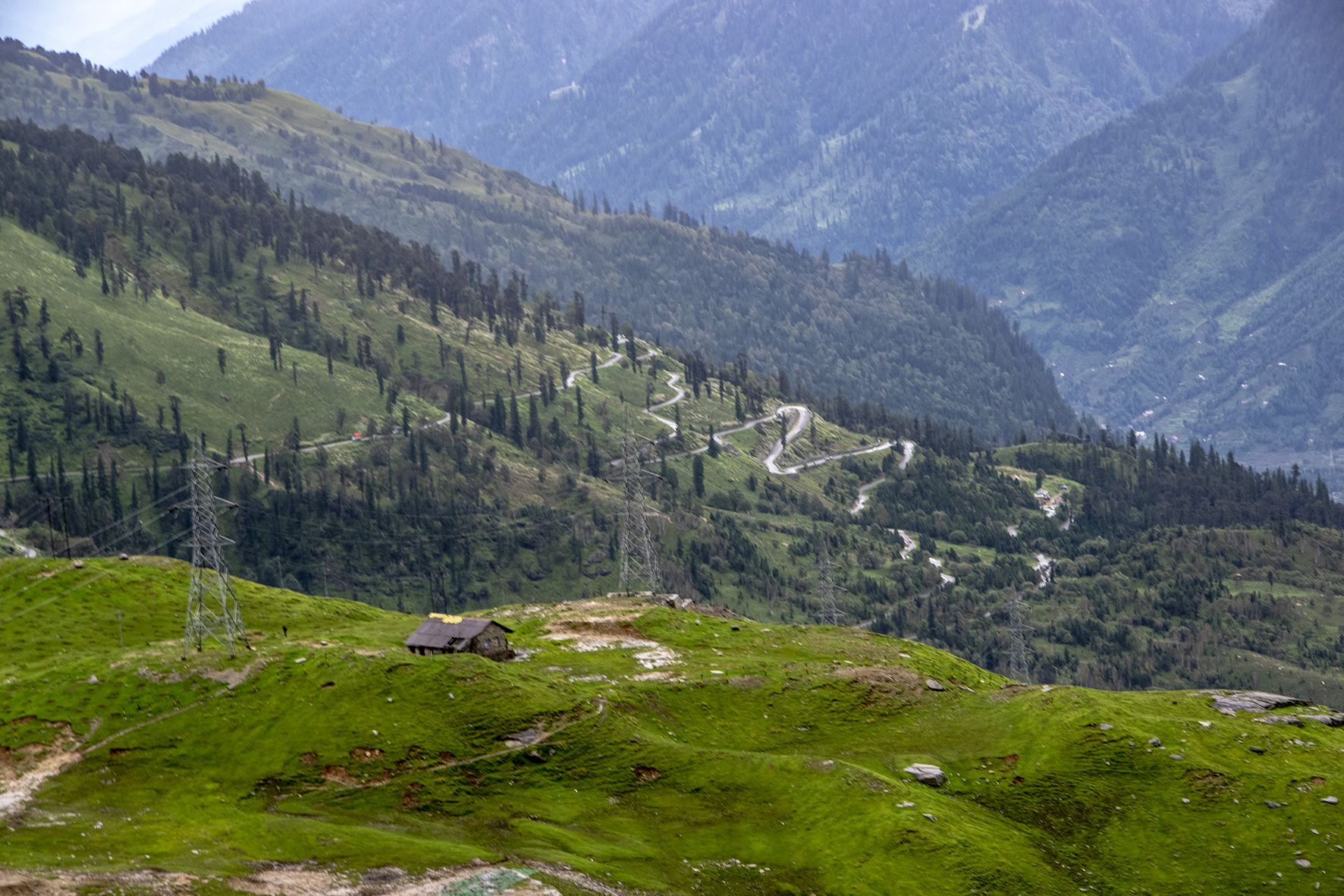 winding road going up a mountianside