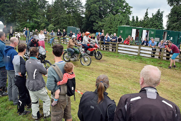 In a muddy field, with that bike???