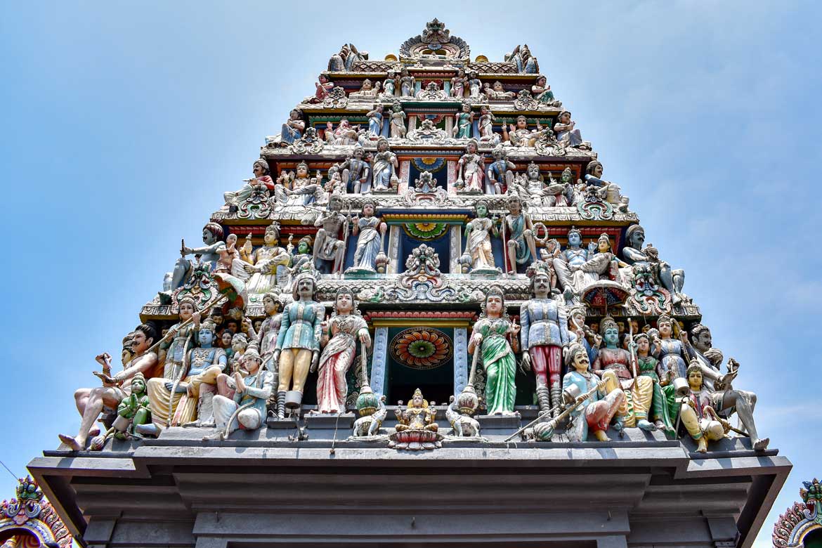 The gopuram of Sri Mariamman Temple in Singapore