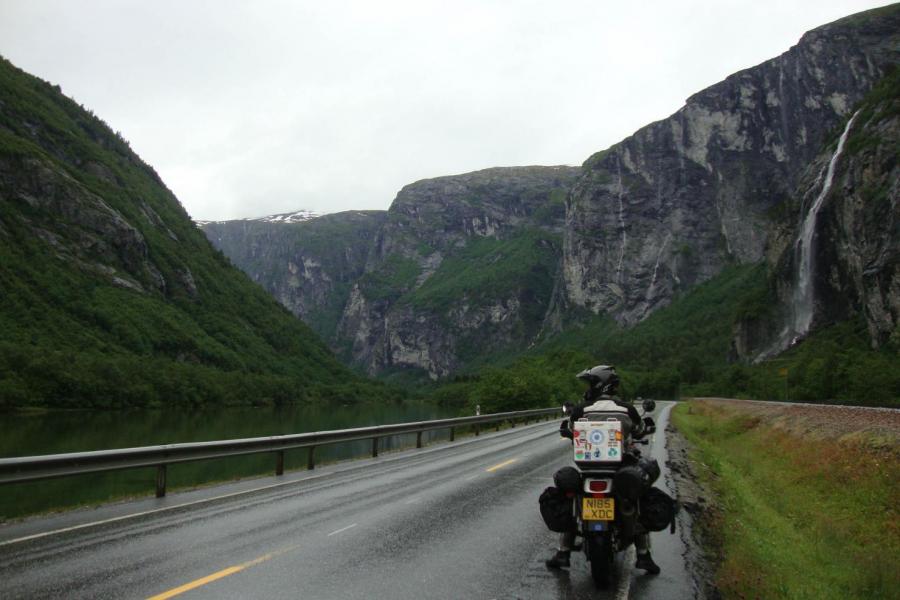 a typical wet day on the road in Norway