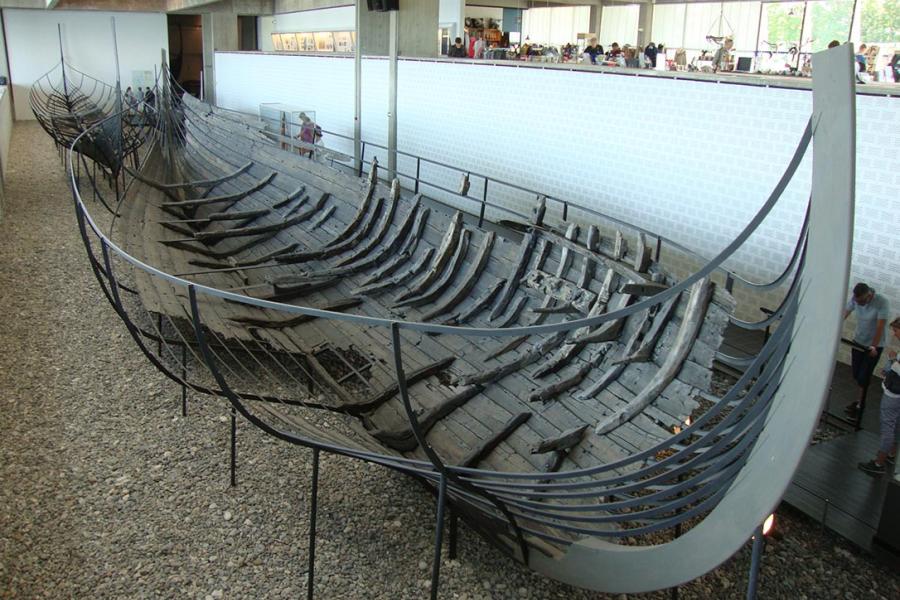 boat in the viking museum in Roskilde