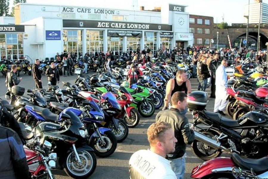 ...more bikes fill the parking lot