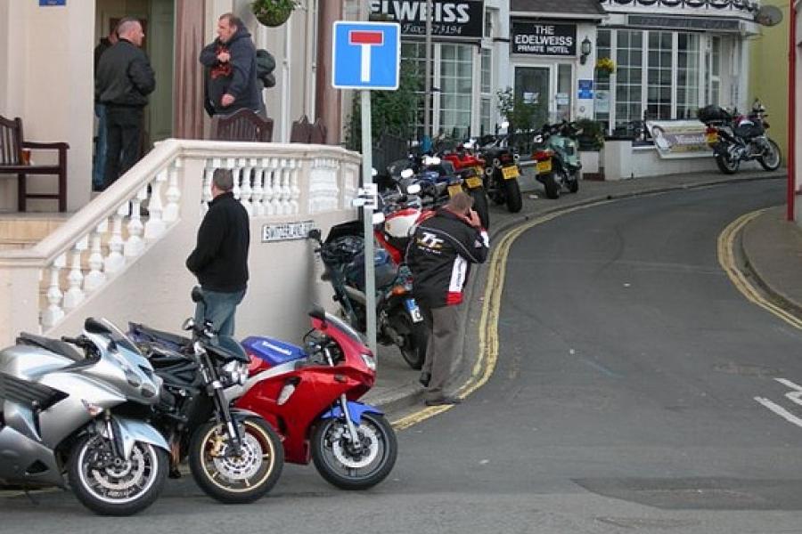 Bikes parked in every available space