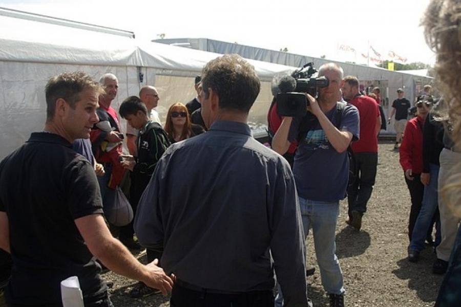 Journo Steve Parish at work