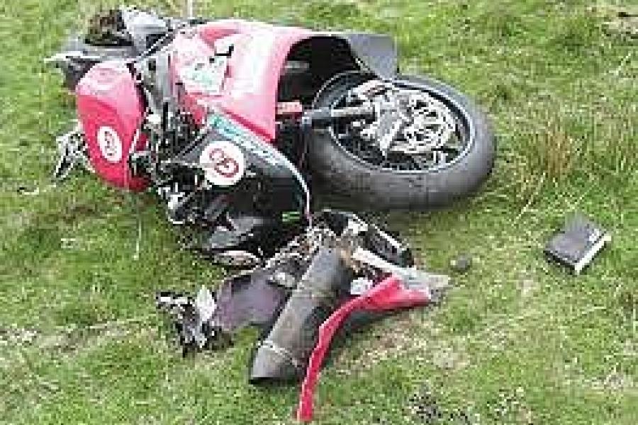 Connor Cummins bike after the 2010 crash