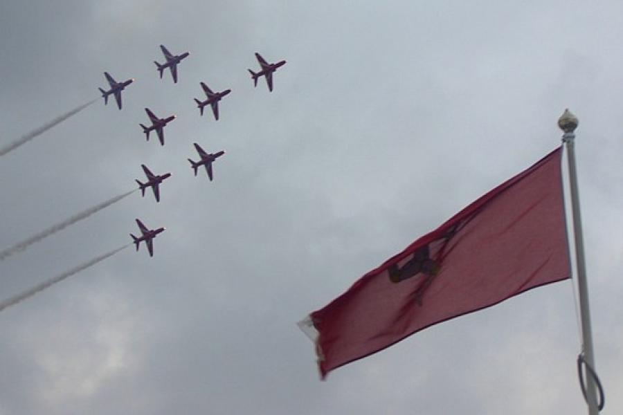 Red Arrows over Douglas