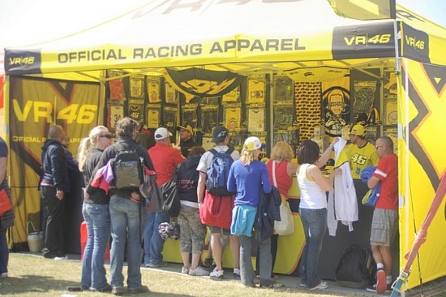 There were six Valentino Rossi shops on site