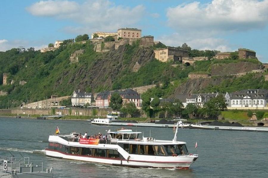 Ferry on the Rhine at Koblenz