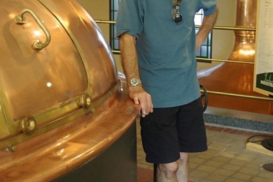 Pilsener Urquell Brewery, note the shorts