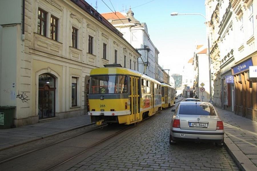 Pizen old city trams