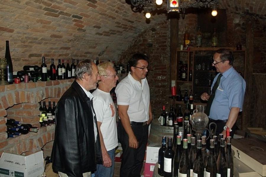 The boys gather in the cellar