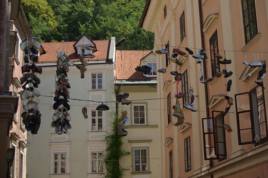 Shoes on the Coblers' Bridge, Ljubljana