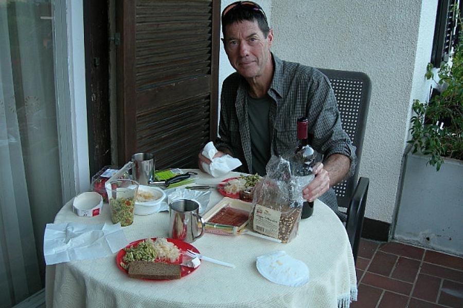 supper on the terrace near Lenz, Austria