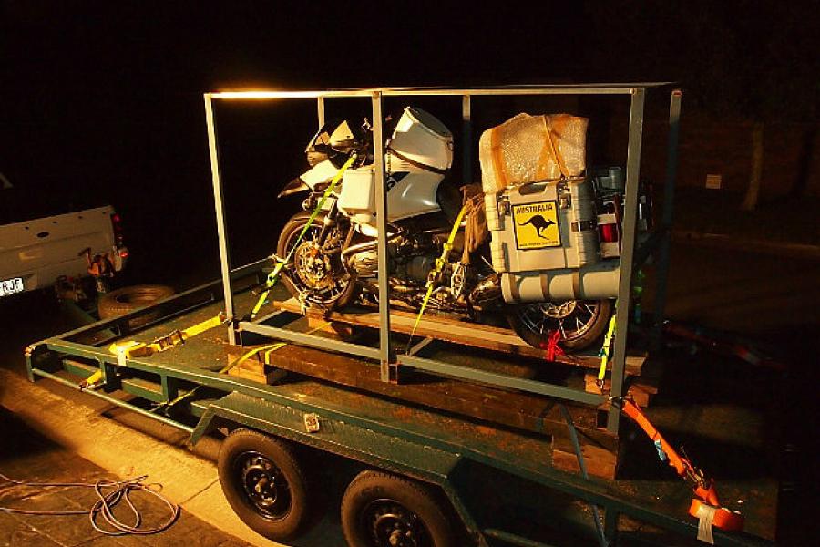 Elephant being packed to ship at our Gold Coast home