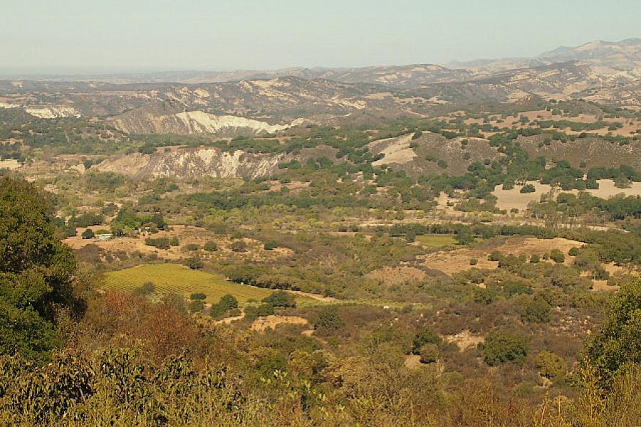 View along the California 154 NE of Santa Barbara