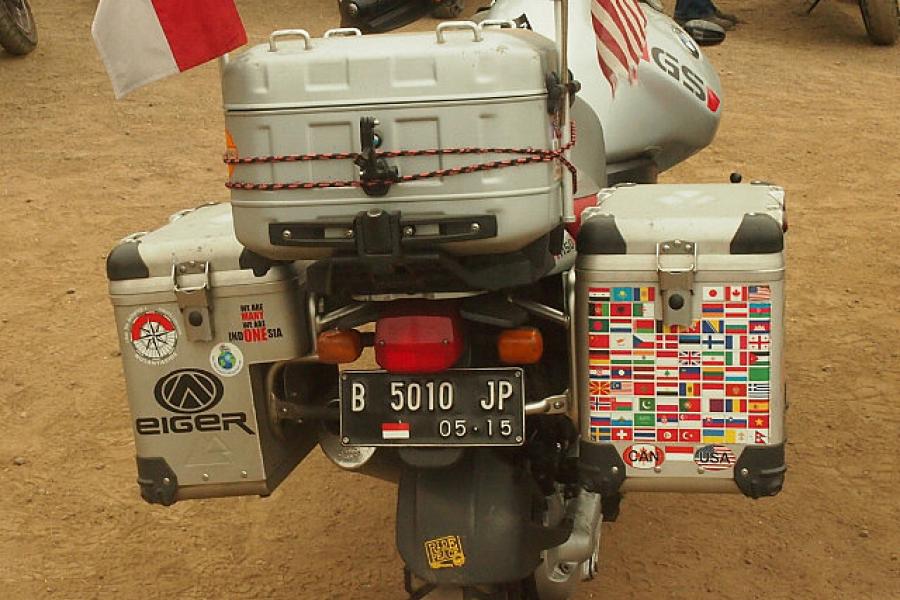 Indonesian registered bike a long way from home