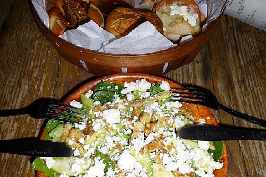 Sliders and salad. Yes, we ate them all!