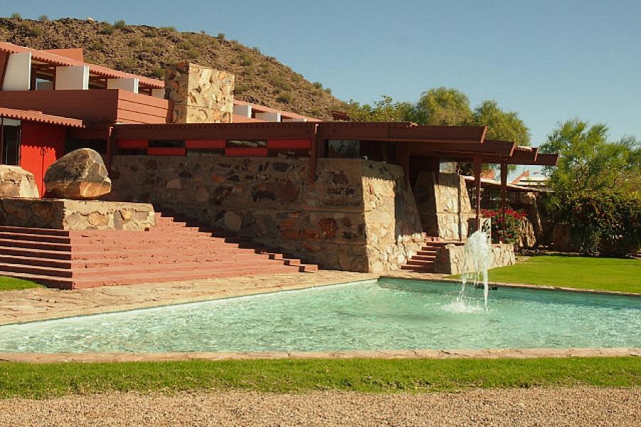 Taliesin was rebuilt continually for 30 years