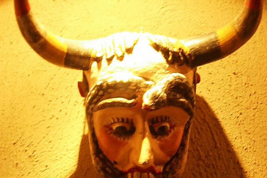 Many masks feature El Diablo