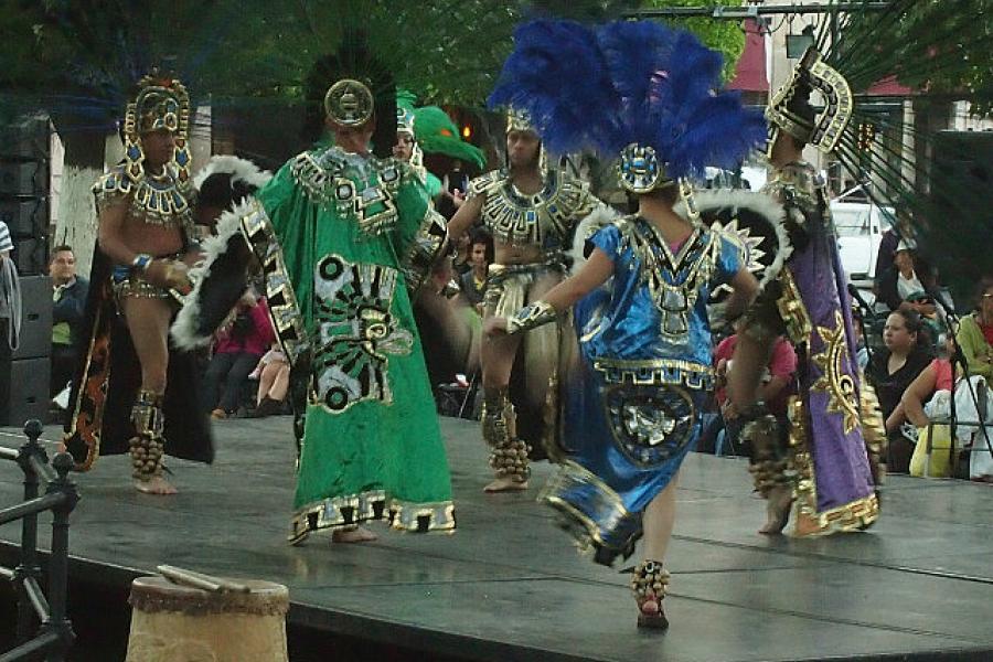 Morelia main square. Action and colour and leg rattles