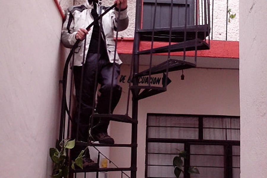 A very narrow spiral stair in Camitan