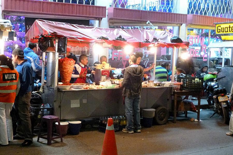 Huehuetenango, street food stall near the main square