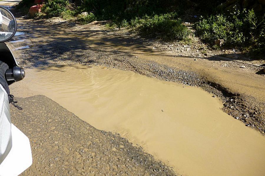 The Pan American Highway is slow work in places