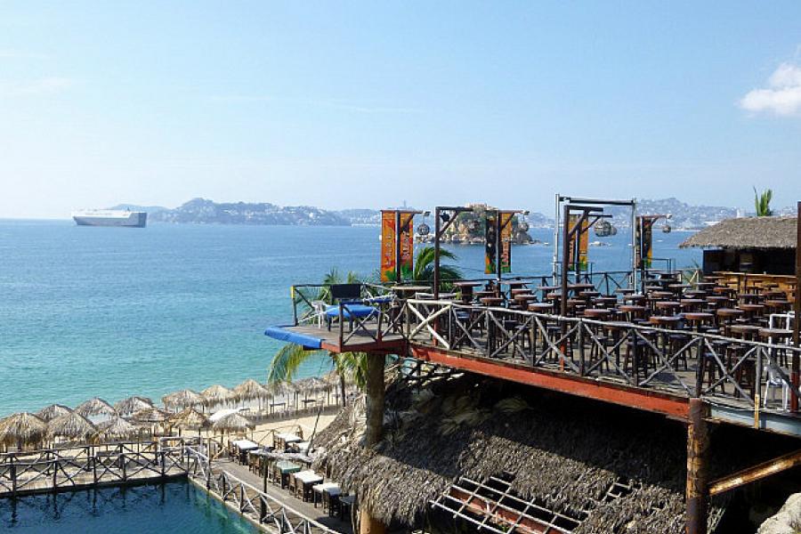 Along the waterfront at Acapulco