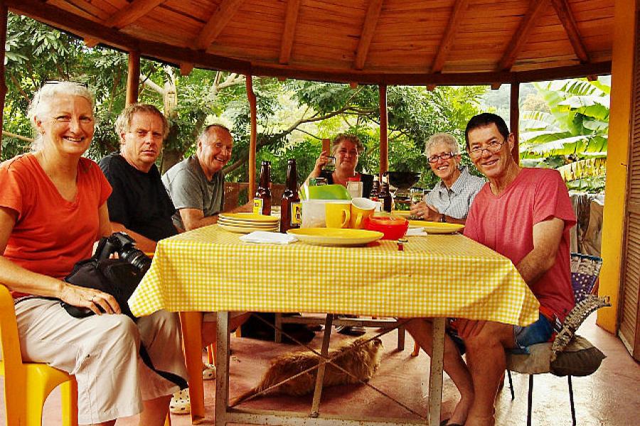 Carp, Leon, Ken, Yolanda, Jo and Mike on Christmas Day