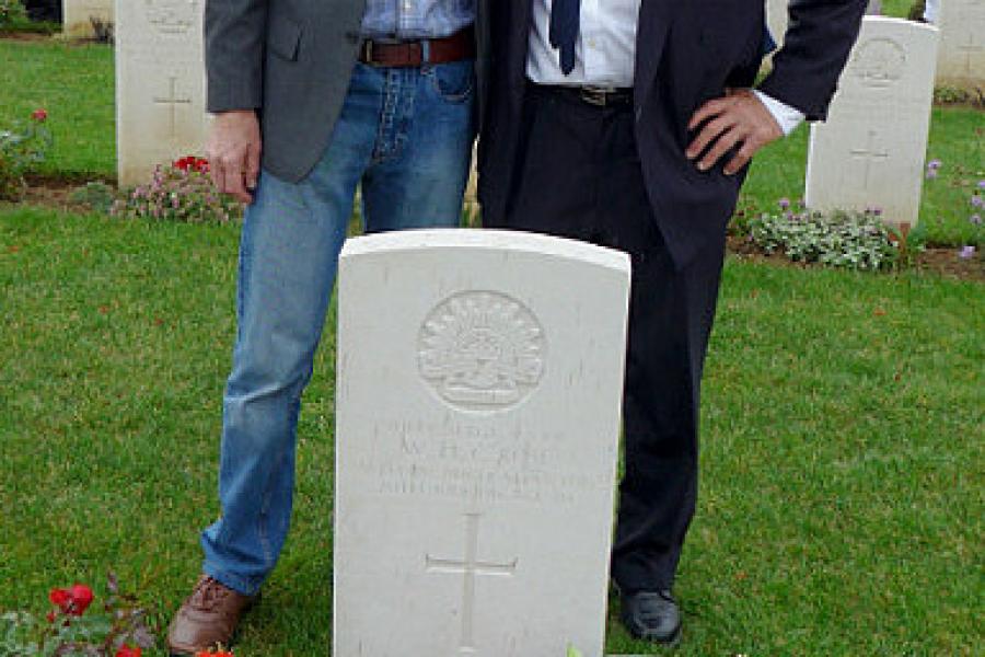 Mike Hannan and Warwick Rose at Fromelles