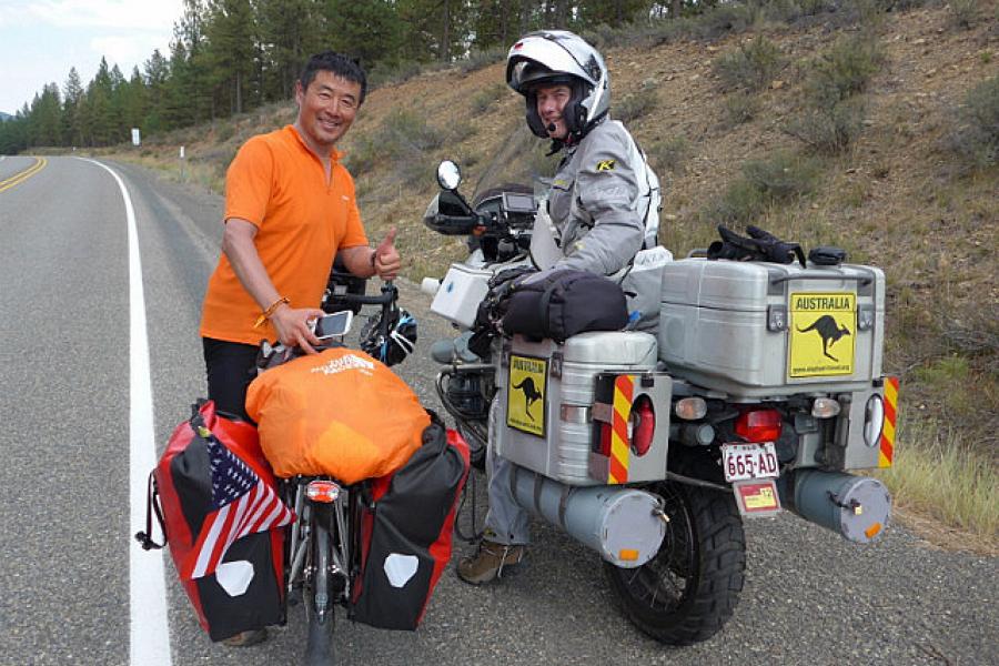 Cross country cyclist, Oregon