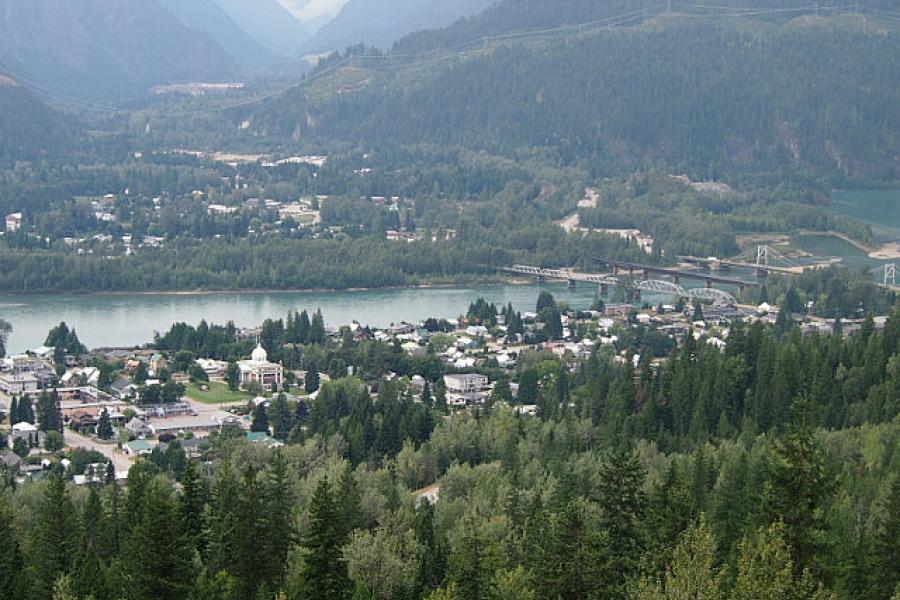 View of Revelstoke from the old ski jump