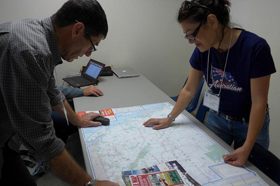 Mike and Evangelene do some route planning