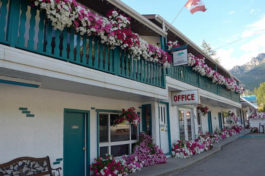 An old motel dressed up for the season