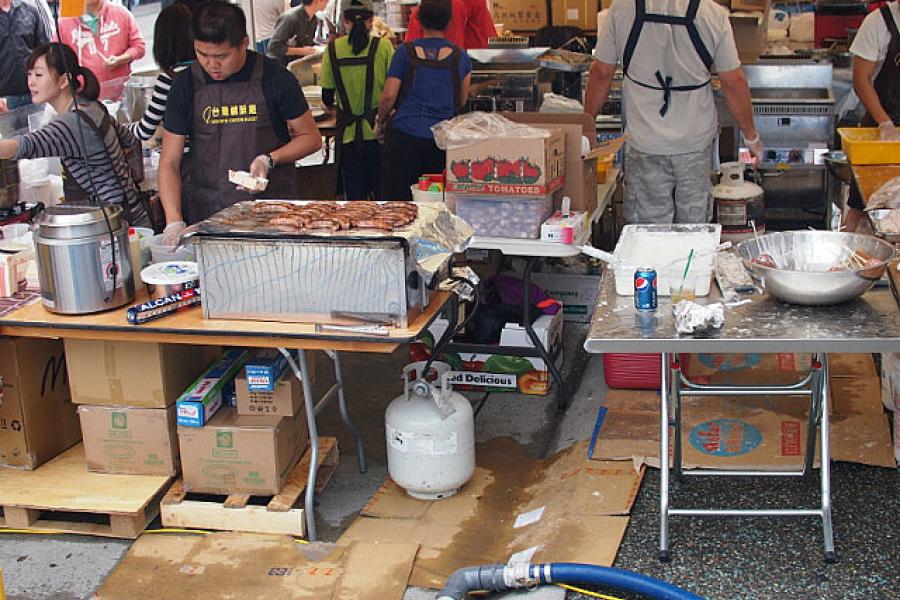 Outback of a street stall in Vancouver