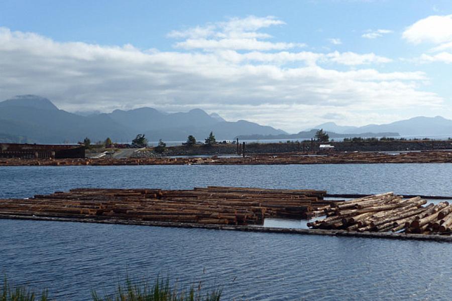 Log rafts near Sayward, Vancouver Island