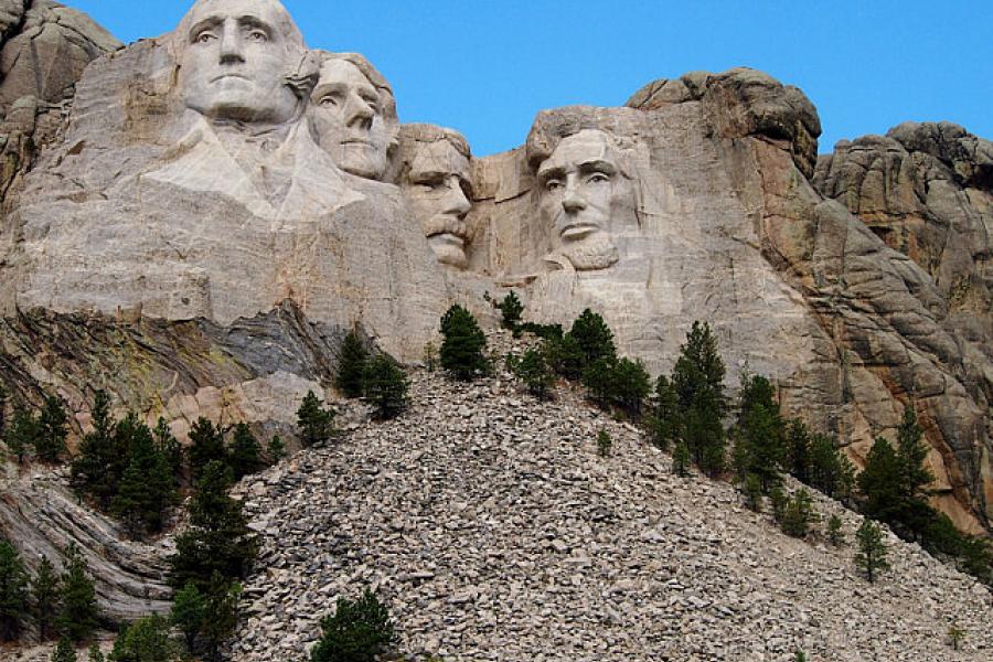 Mount Rushmore with the scree slope included