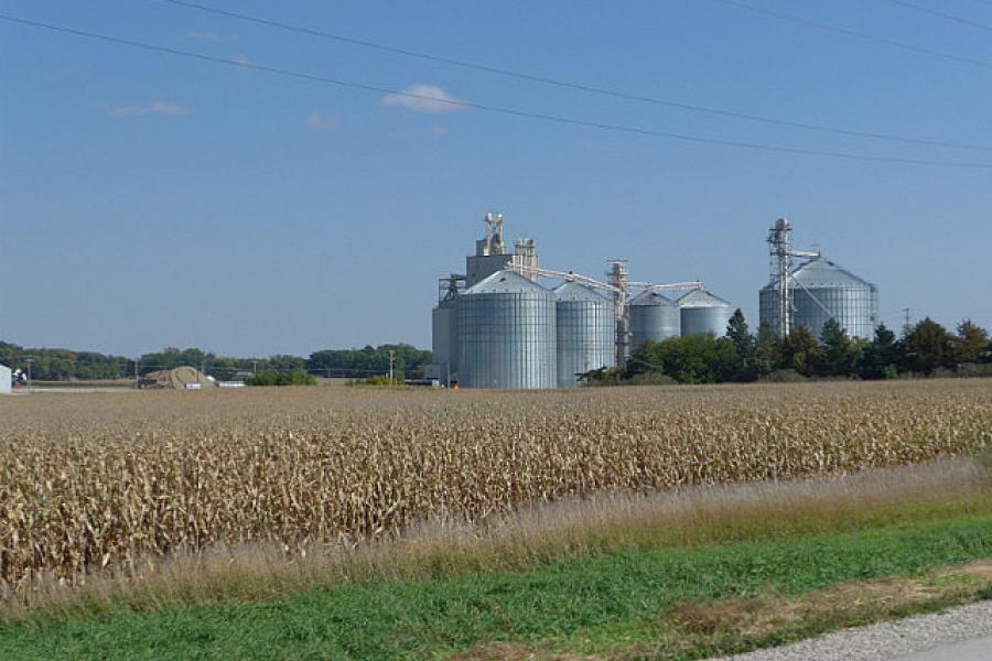 Grain storage on a corn farm