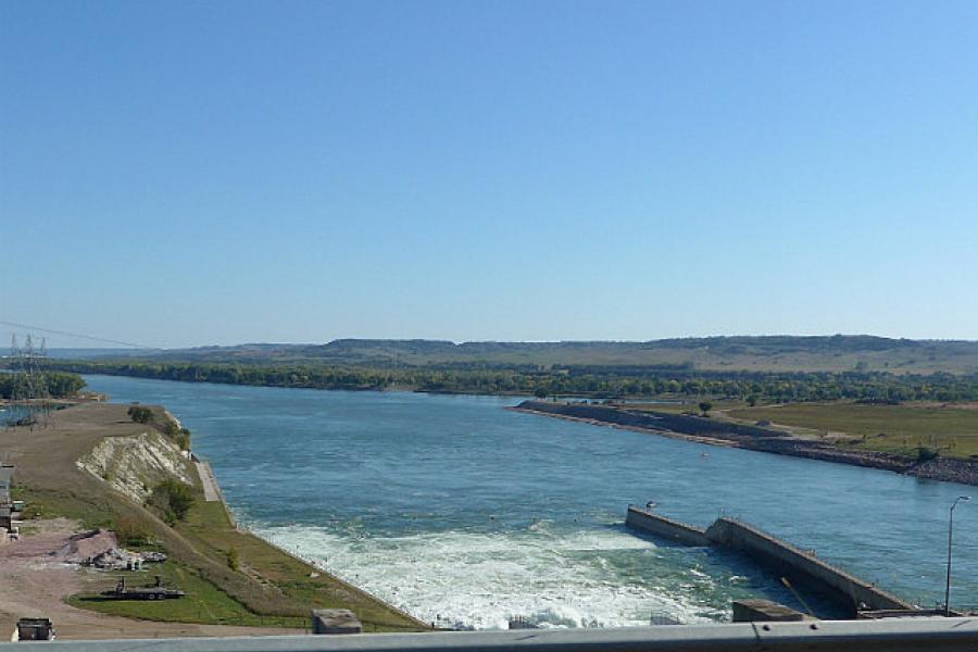 The Missouri River 3000km from the Gulf of Mexico