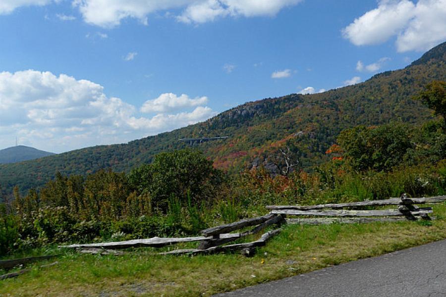 A tinge of colour along the Blue Ridge Parkway