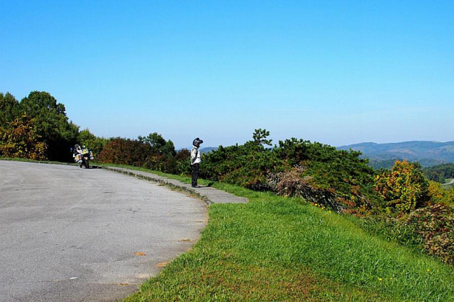 Jo takes in the view from the Blue Ridge Parkway