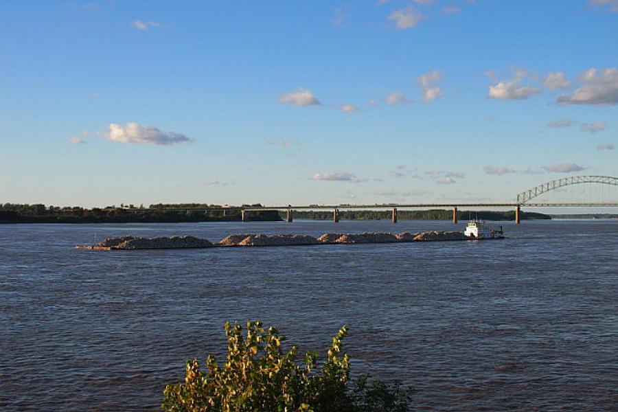 Barge on the Mississippi at Menphis TN